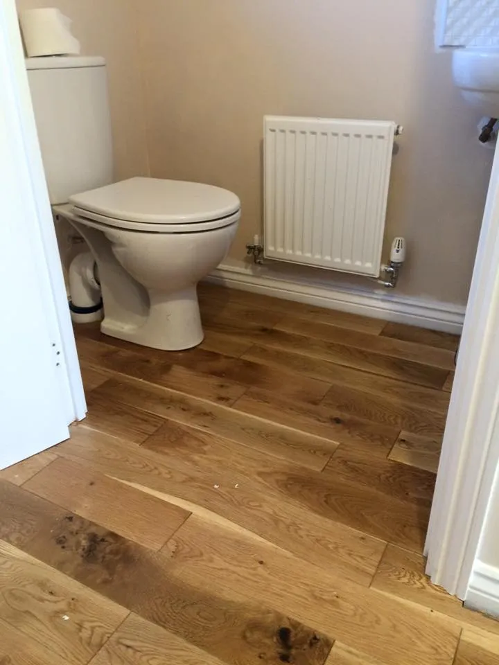 wooden toilet floor